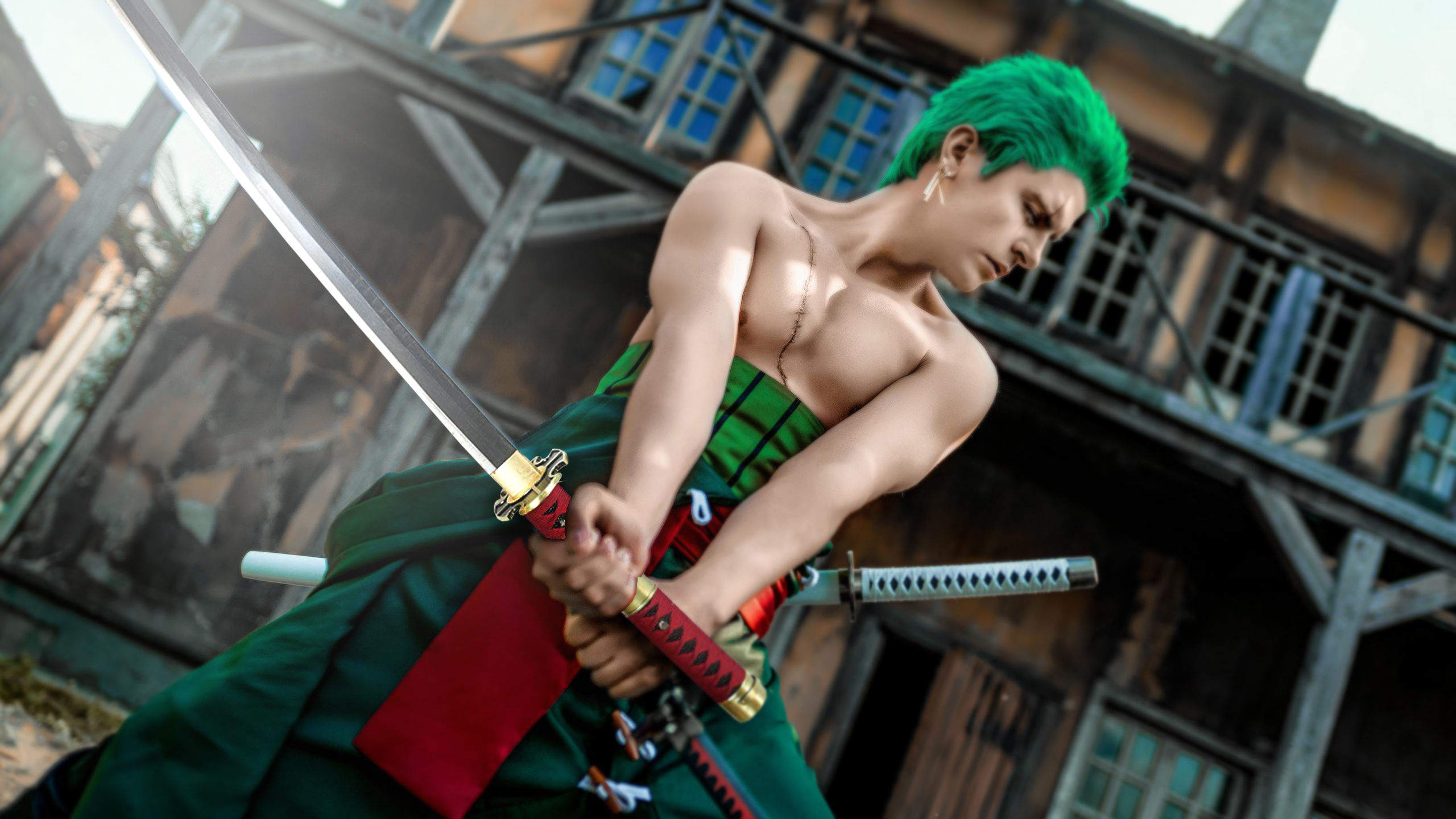 One Piece Roronoa Zoro Katana - handgeschmiedet&gefaltet, Set