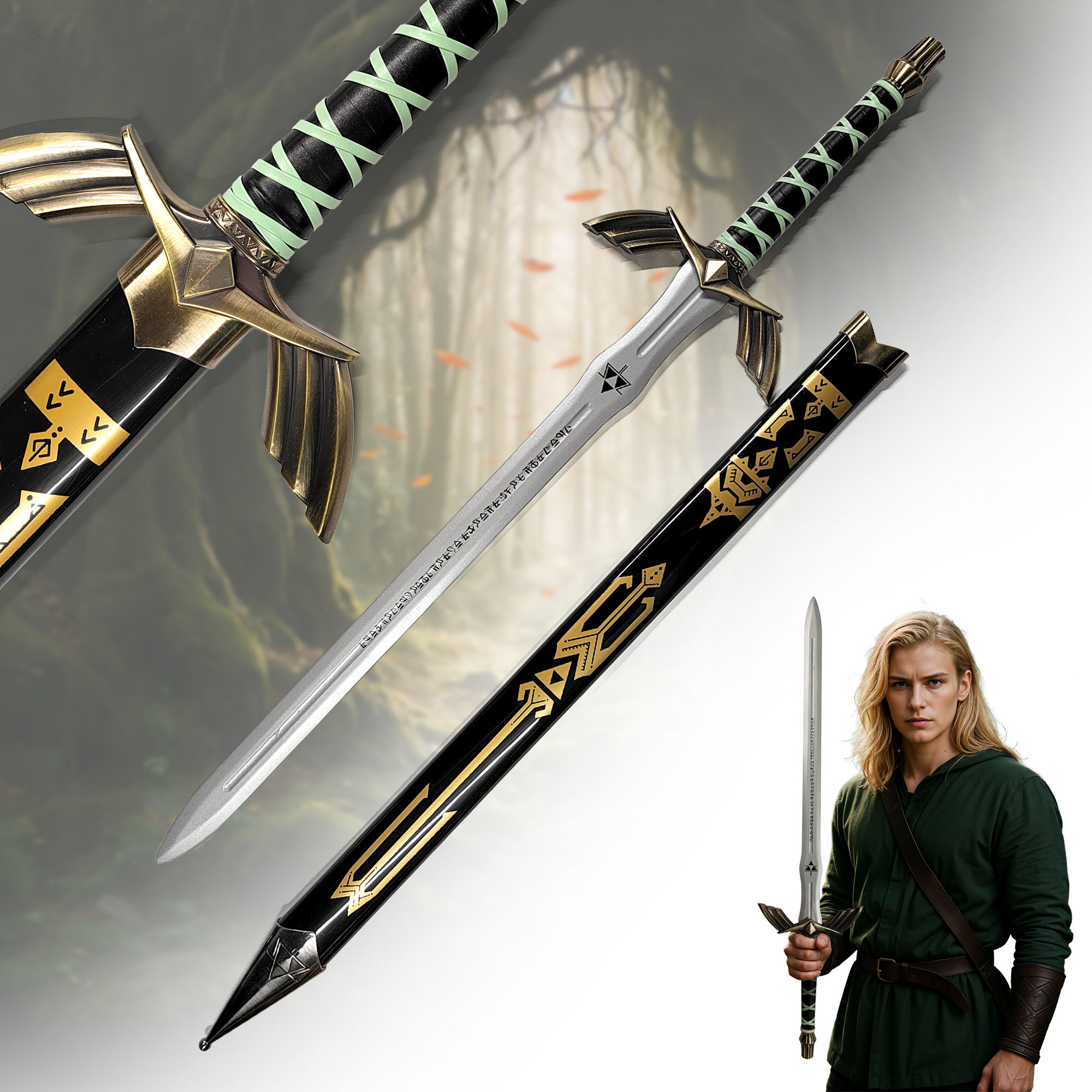 Zelda - Schwarzes Master Skyward Schwert - Holzversion