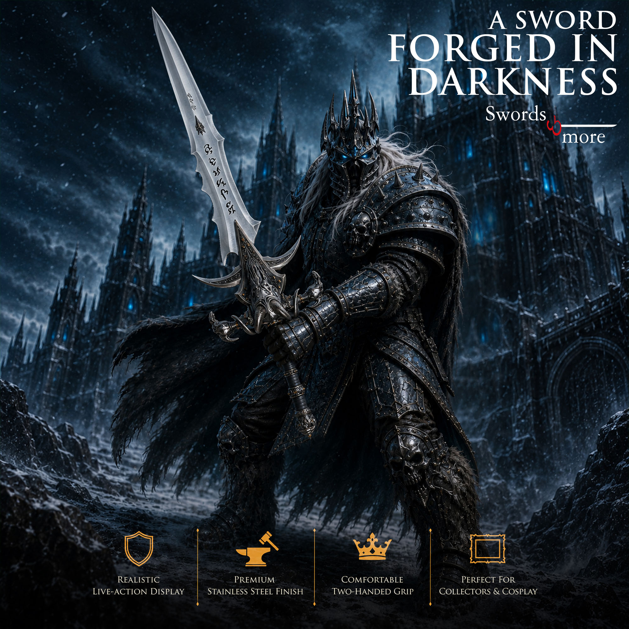 Warcraft - Frostmourne Schwert - Replik mit Wanddisplay