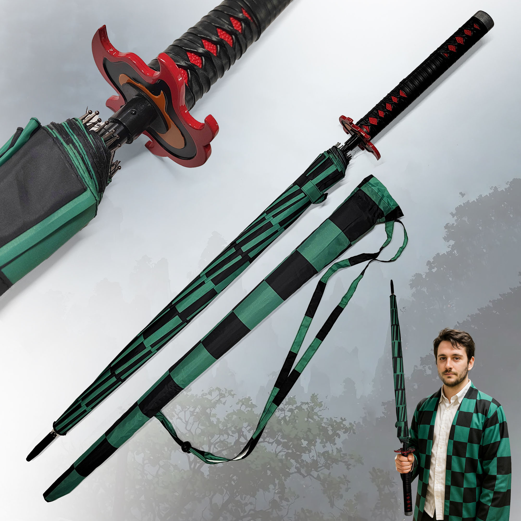 Demon Slayer - Tanjirou Kamado Katana Regenschirm