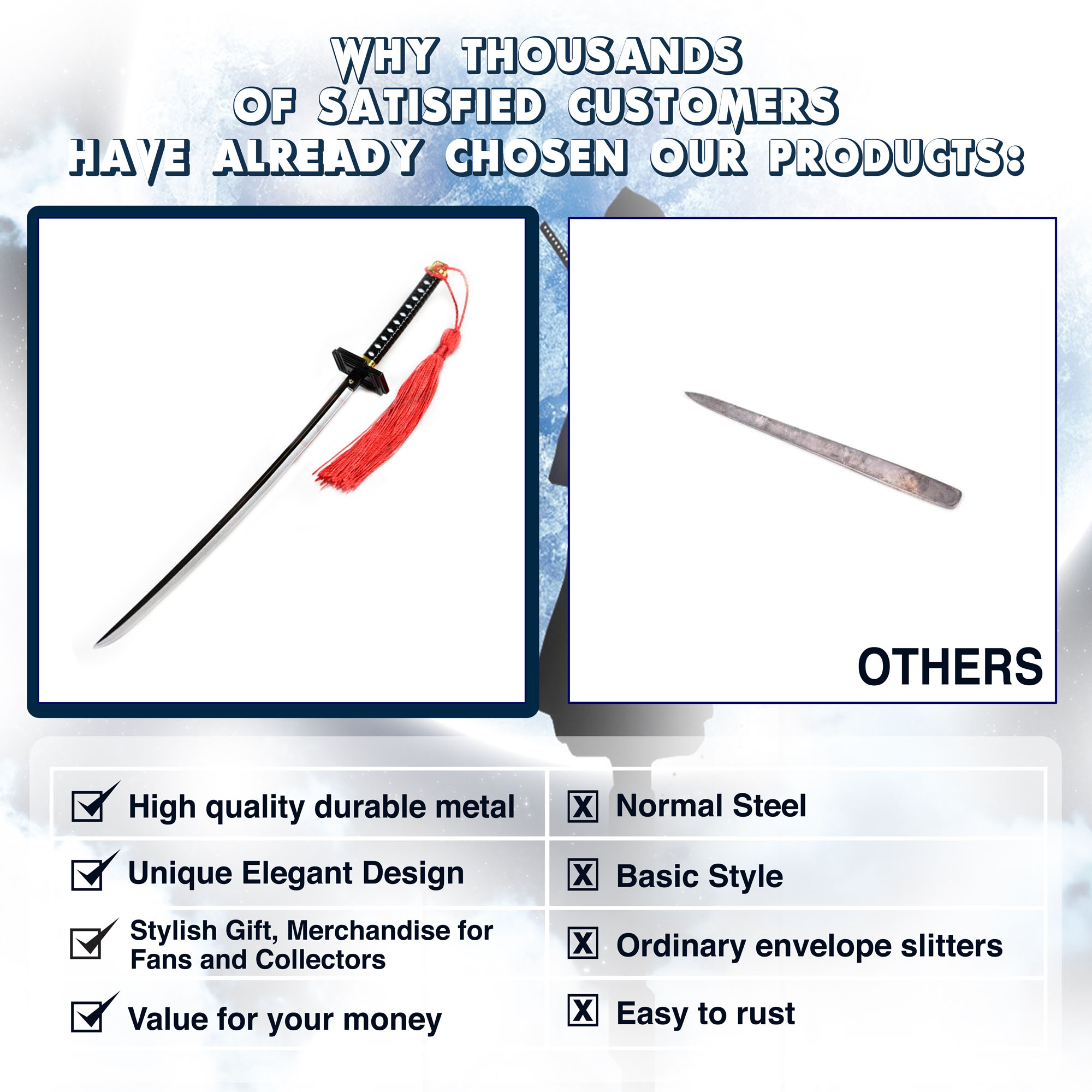 Bleach - Bankai Cutting Moon Schwert - Brieföffnerversion mit Ständer