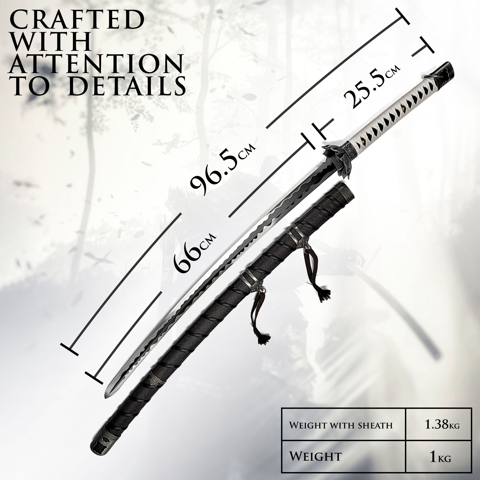Sekiro: Shadows Die Twice – Black Mortal Blade Schwert mit Scheide, Handgeschmiedete und scharfe Klinge