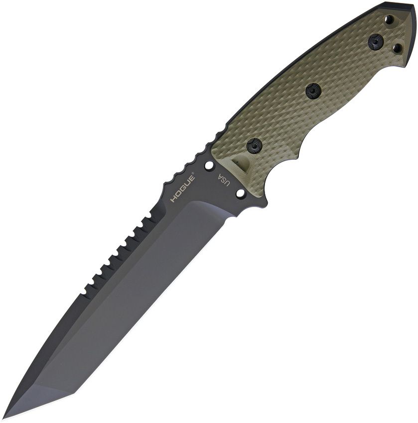 EX-F01, A2 Carbon Steel Black Tanto Blade, OD Green G10 Handle, MOLLE Sheath