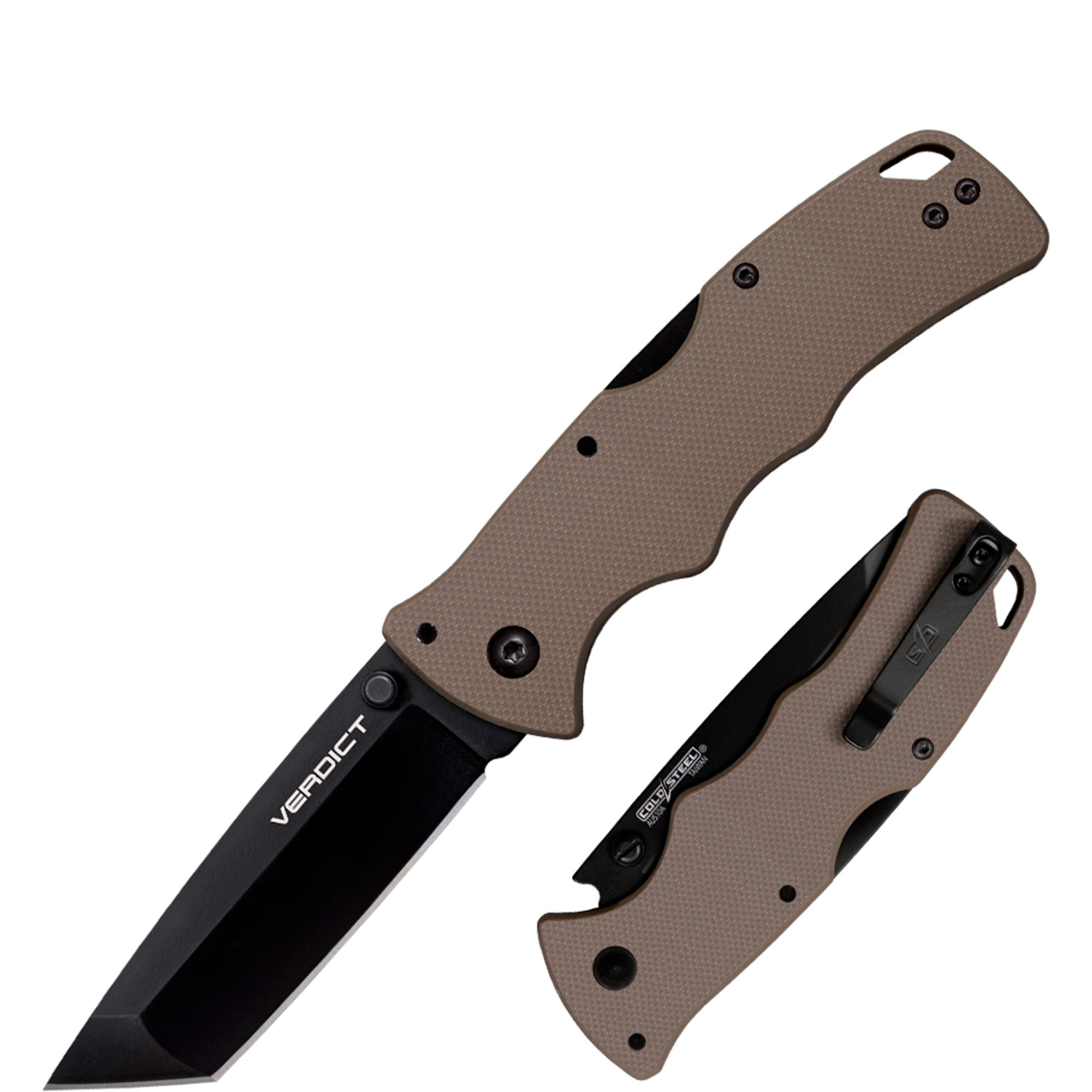 Verdict Tanto Flat Dark Earth G-10 Handle