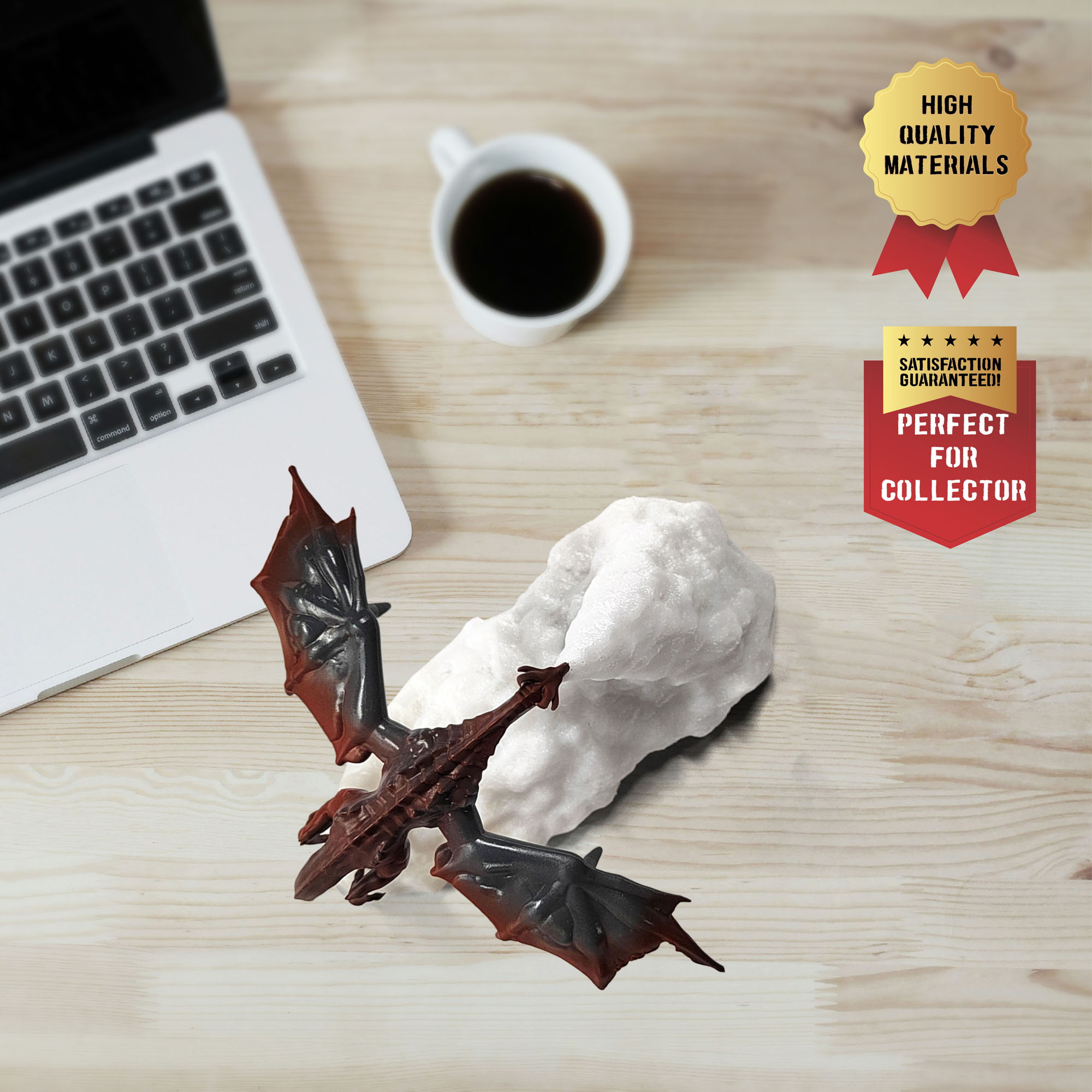 Drachenlampe aus 3D-Drucktechnik, feuerspeiender Drache