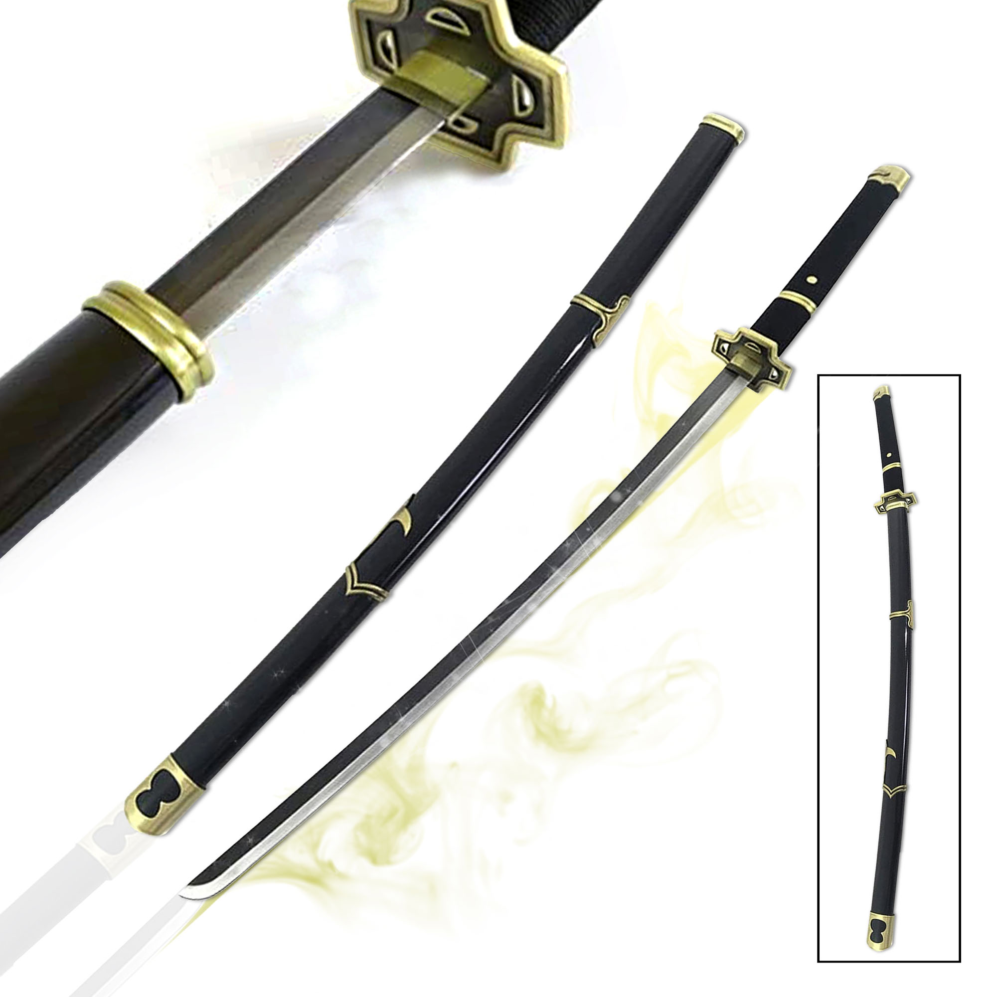 One Piece Roronoa Zoro Yubashiri Anime Sword, black