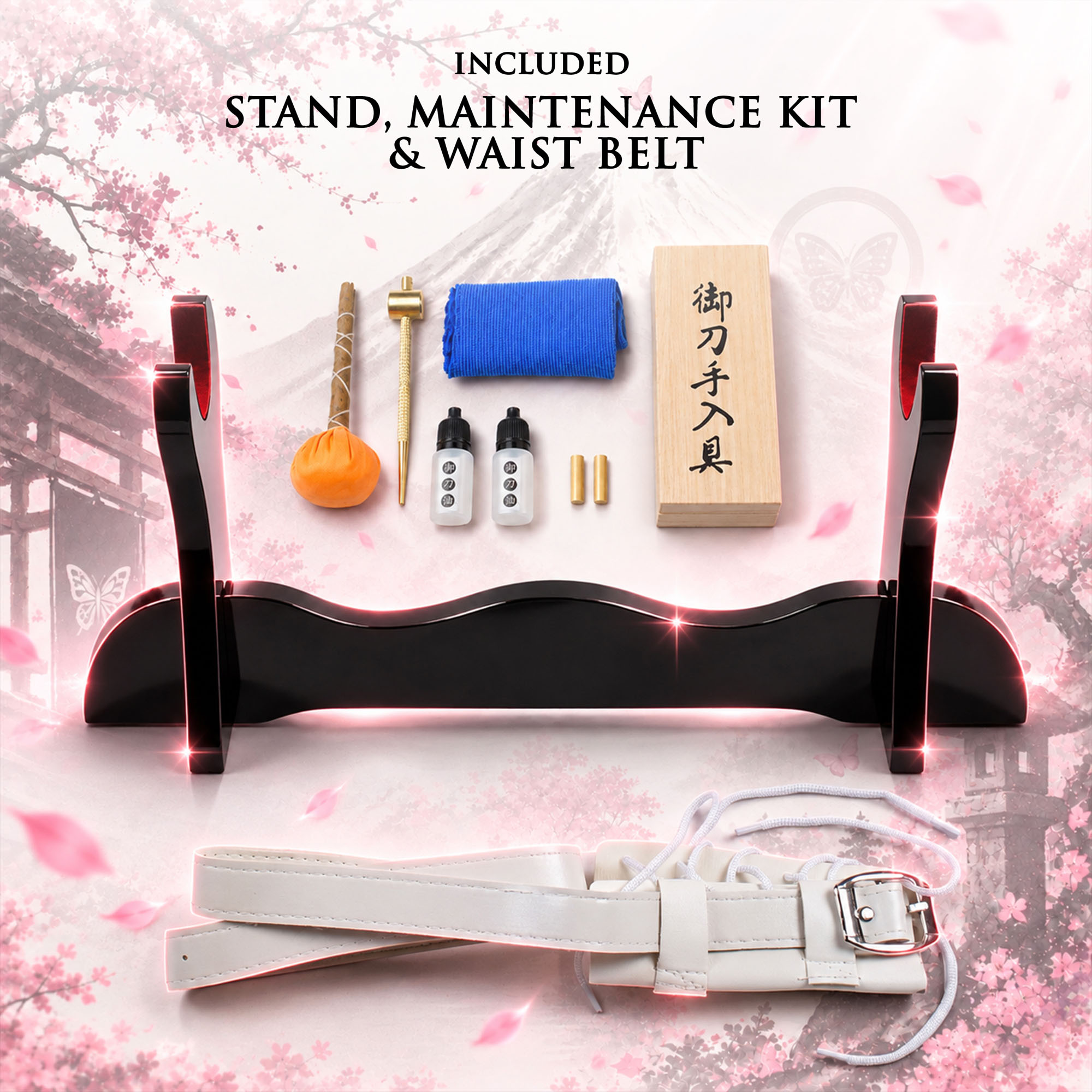 Demon Slayer: Kimetsu no Yaiba - Tsuyuri Kanawo's Sword - handforged and folded, Set