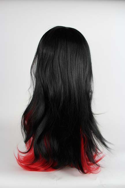 Standard Perücke – schwarz/rot – lang