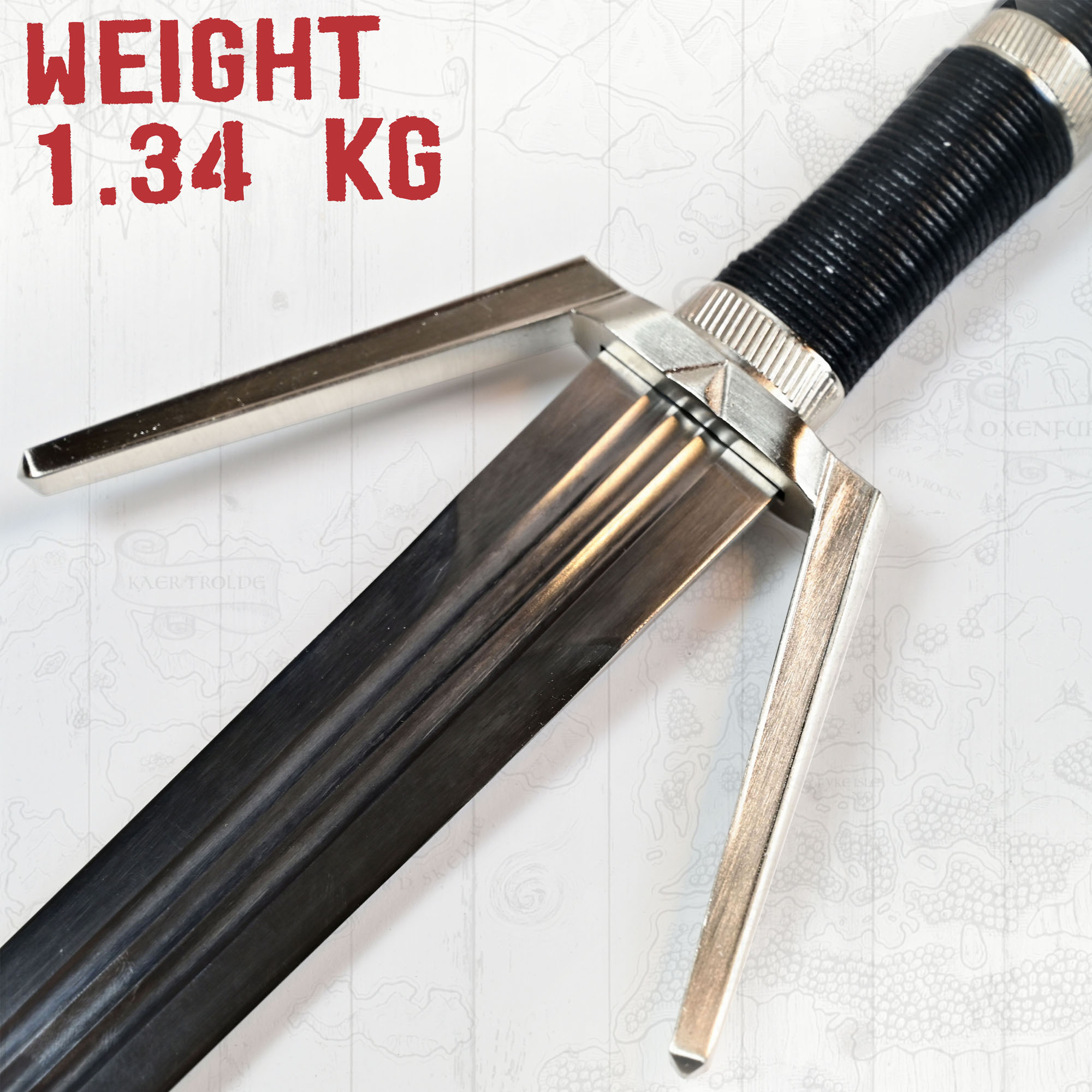 Witcher - Silber Schwert mit Scheide + Wanddisplay