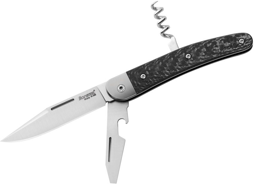 JK3, M390 Clip Point Blade, Bottler Opener and Corkscrew, Carbon Fiber Handle