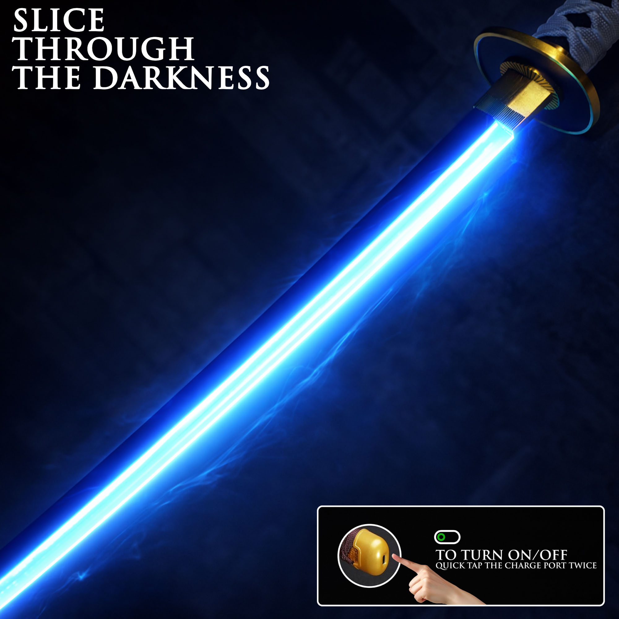 One Piece – Wado-Ichi-Monji Katana with Scabbard (Steel Blade with LED-Illuminated Edge)