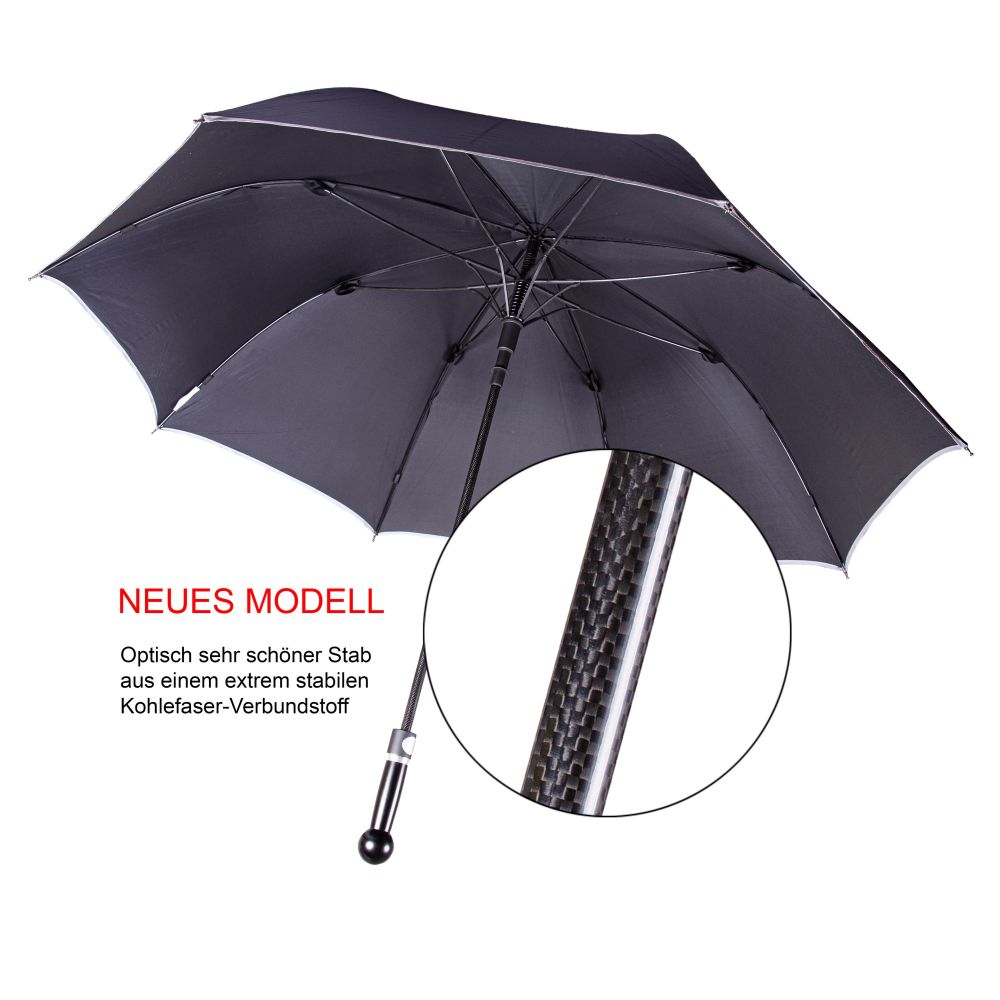 Safety umbrella "XXL extra long" knob handle, Walnut