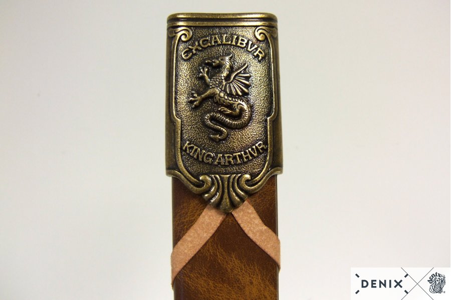 Excalibur-Schwert mit Scheide, antikgraue Klinge