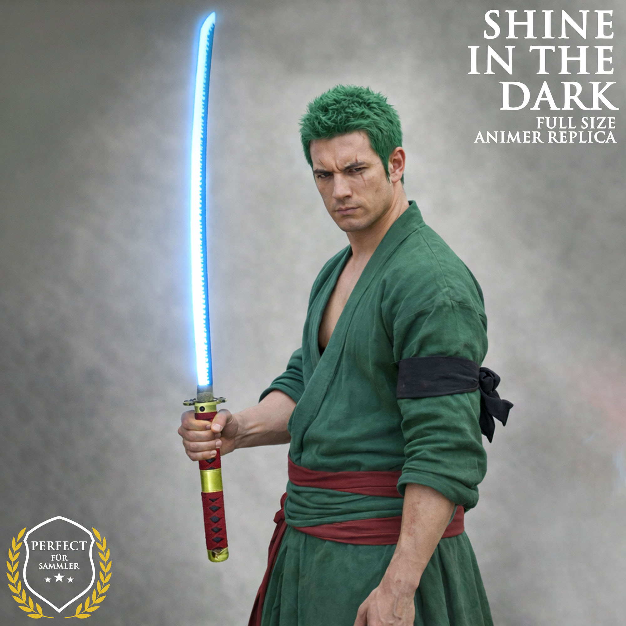 One Piece – Sandai Kitetsu Katana with Scabbard (Steel Blade with LED-Illuminated Edge)