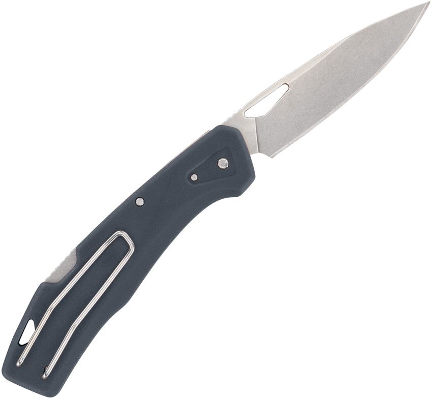 LST, Stonewashed Clip Point Blade, Urban Blue GFN Handle