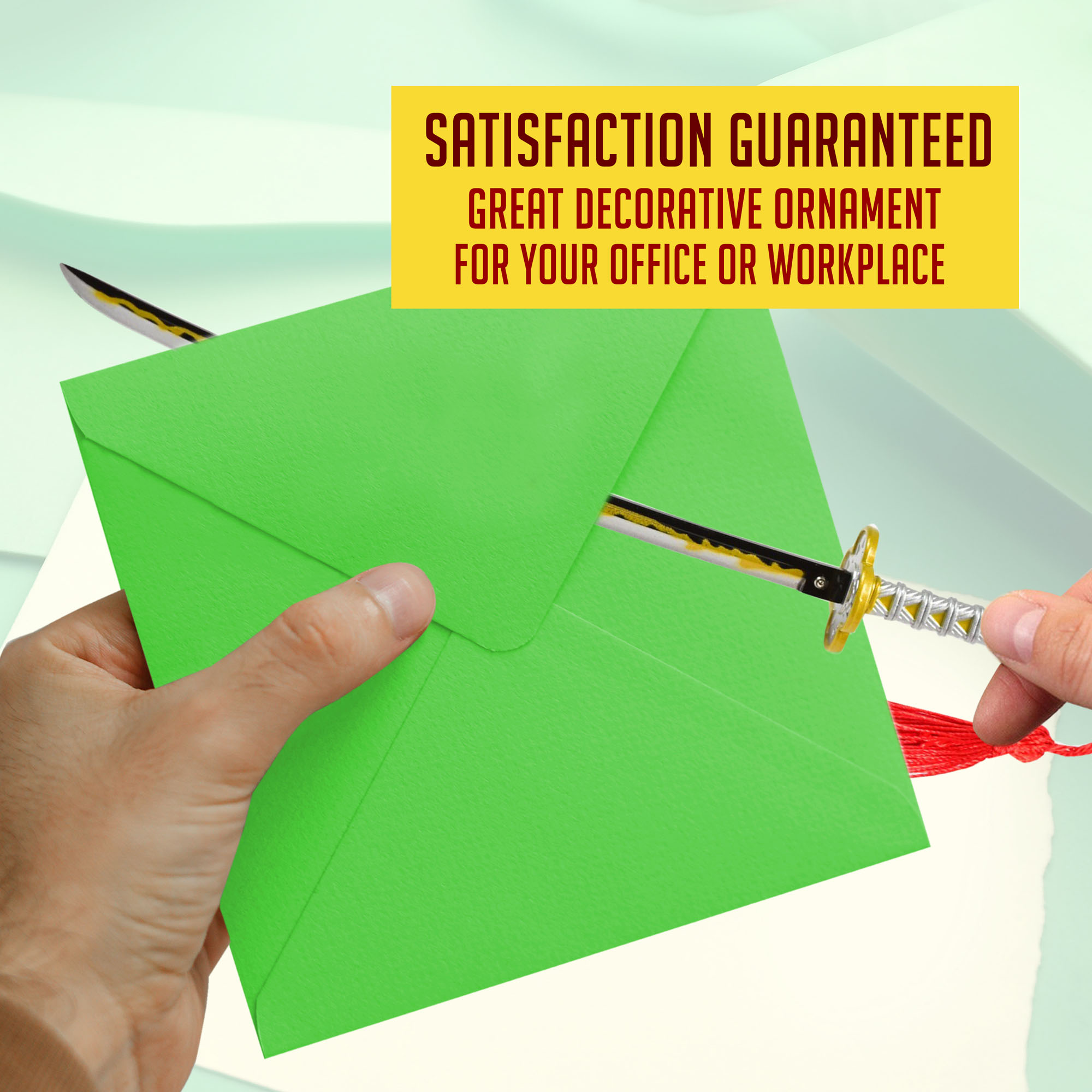 Demon Slayer – Agatsuma Zenitsu Katana Brieföffner Schwert mit Scheide und Ständer