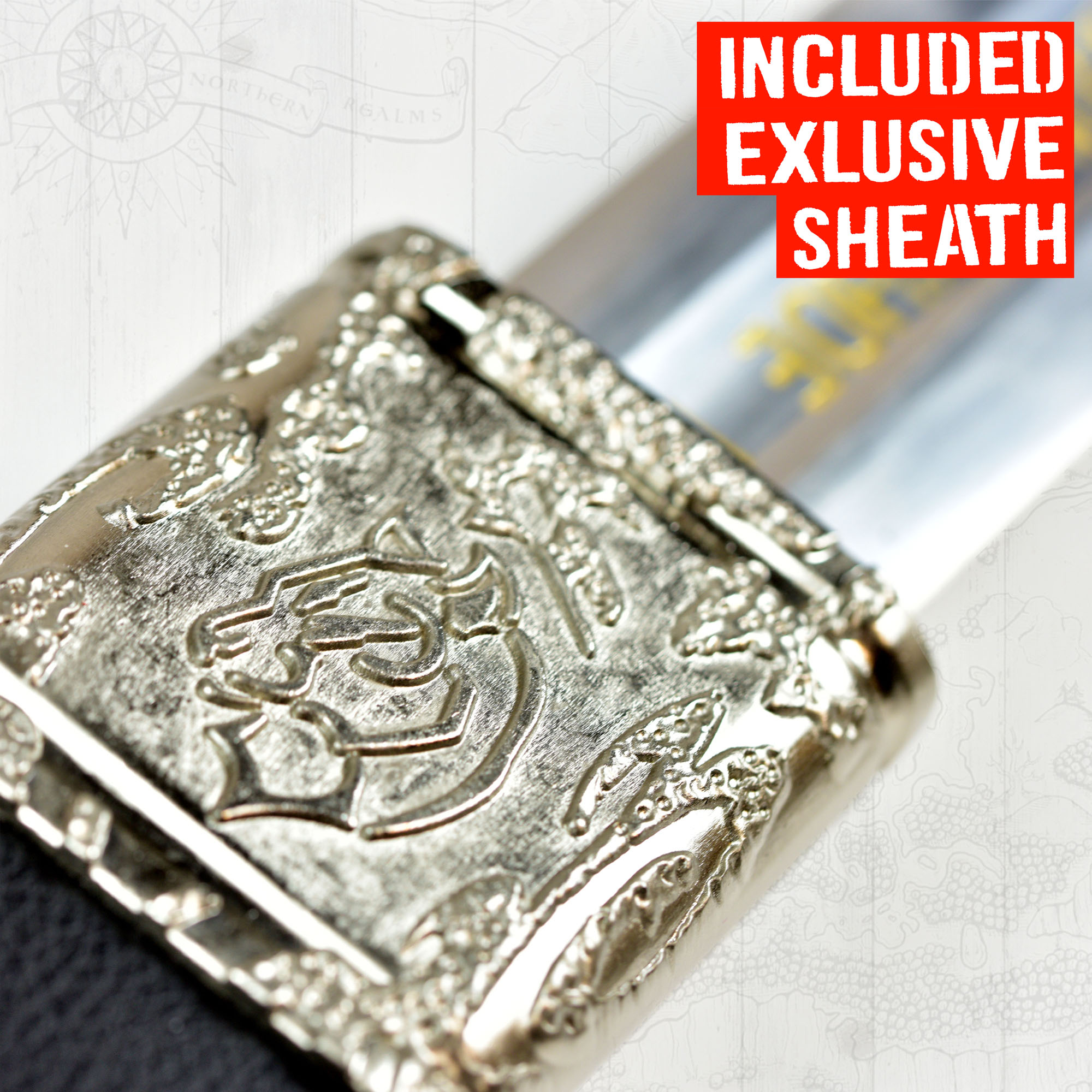 Witcher - silver sword with scabbard - type I + Wall Plaque