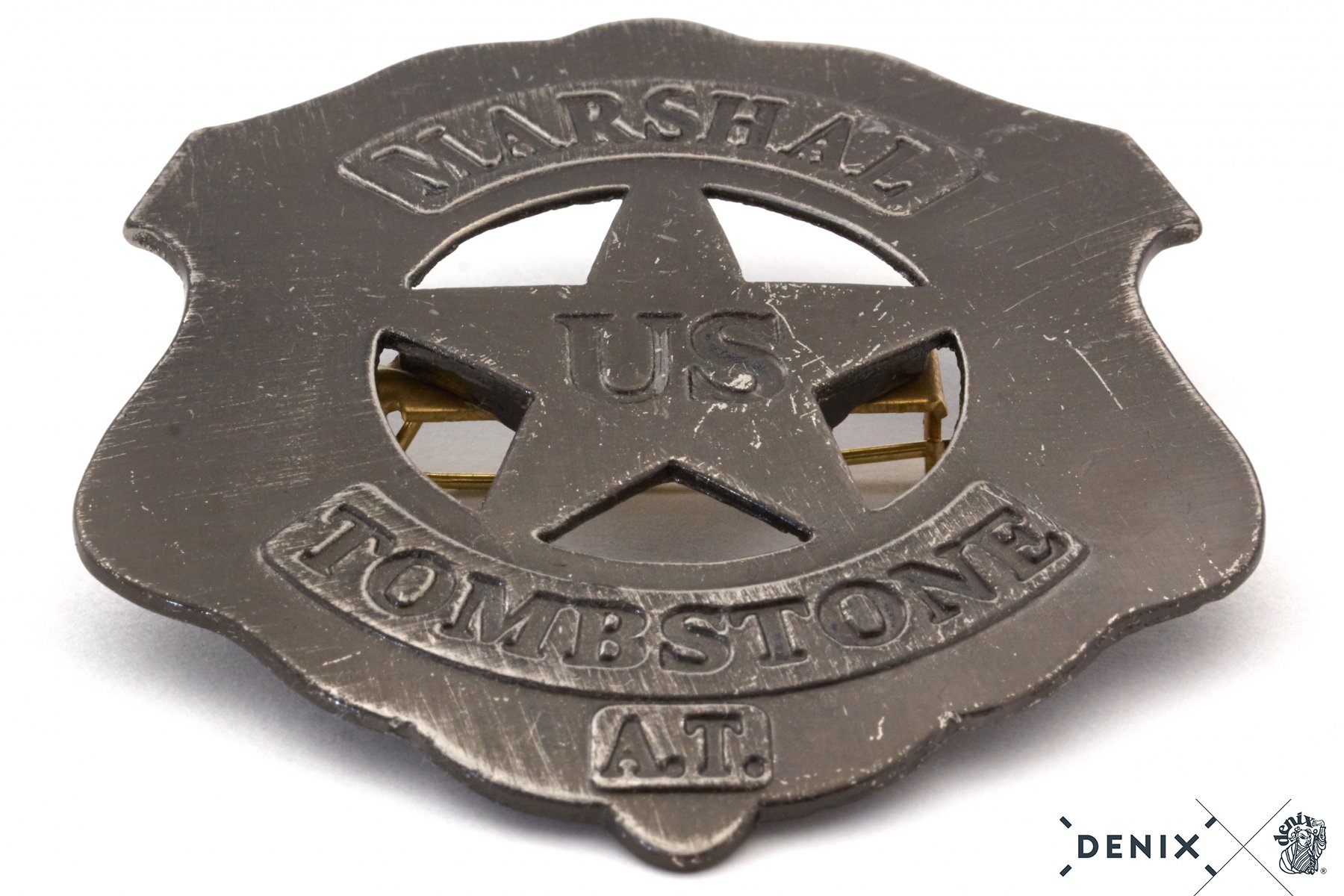 10 Marshall Badges, Tombstone, USA, grey, metal