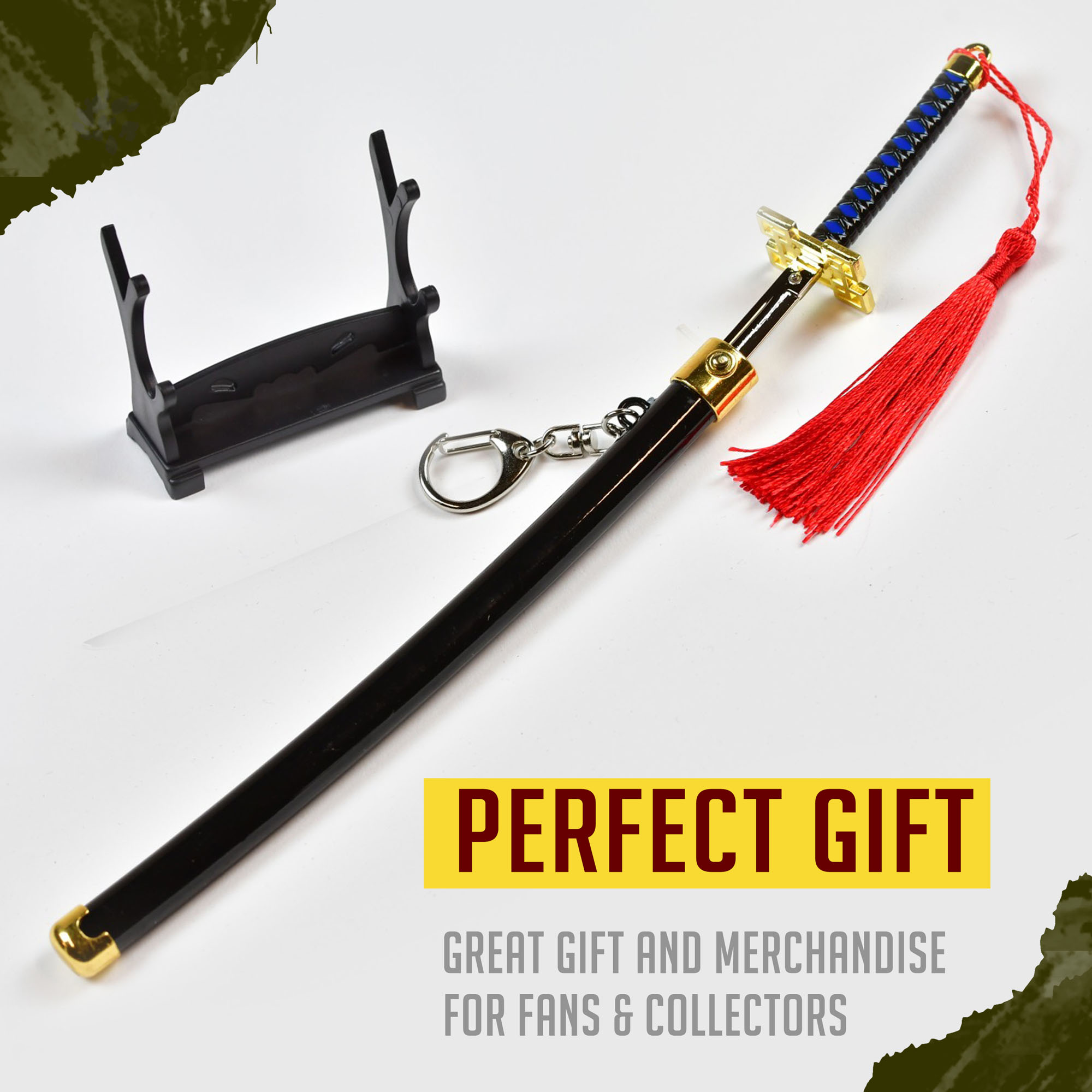 Demon Slayer – Muichiro Tokito Katana Brieföffner Schwert mit Scheide und Ständer