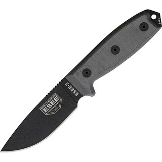 Esee Modell 3, glatte Schneide mit Scheide, schwarz