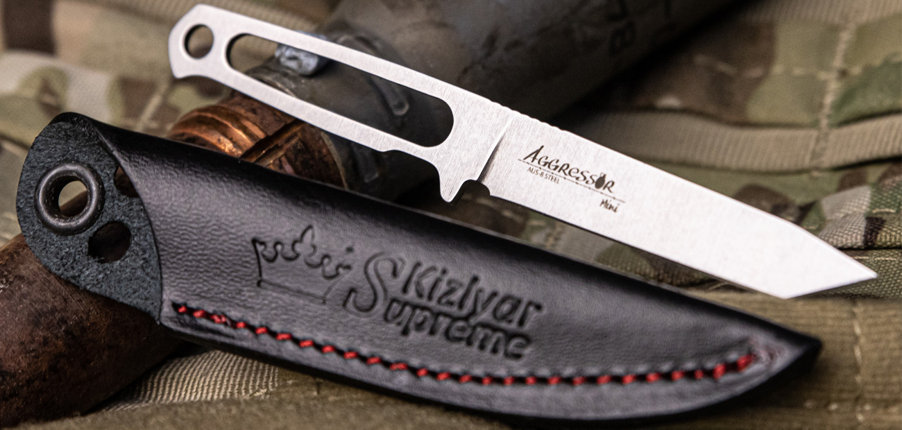 Aggressor Mini Aus-8 Leather Sheath