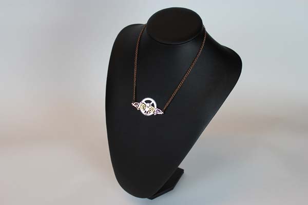 Steampunk Anhänger mit Kette - Fledermaus