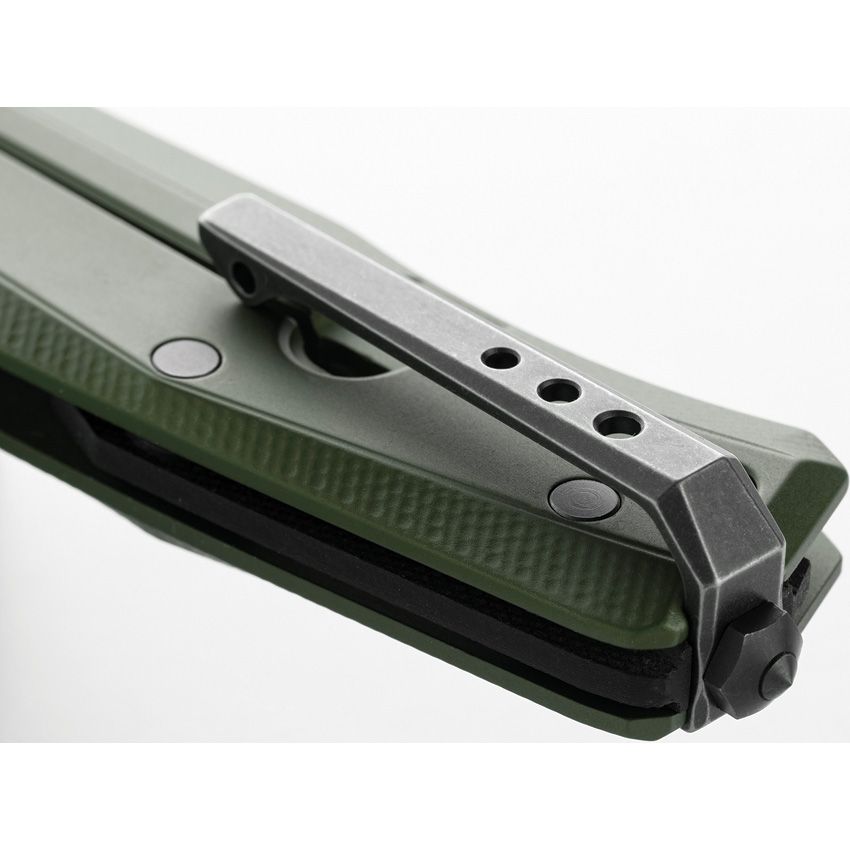 Myto, M390 Black PVD Stonewashed Blade, Brown Aluminum Handle