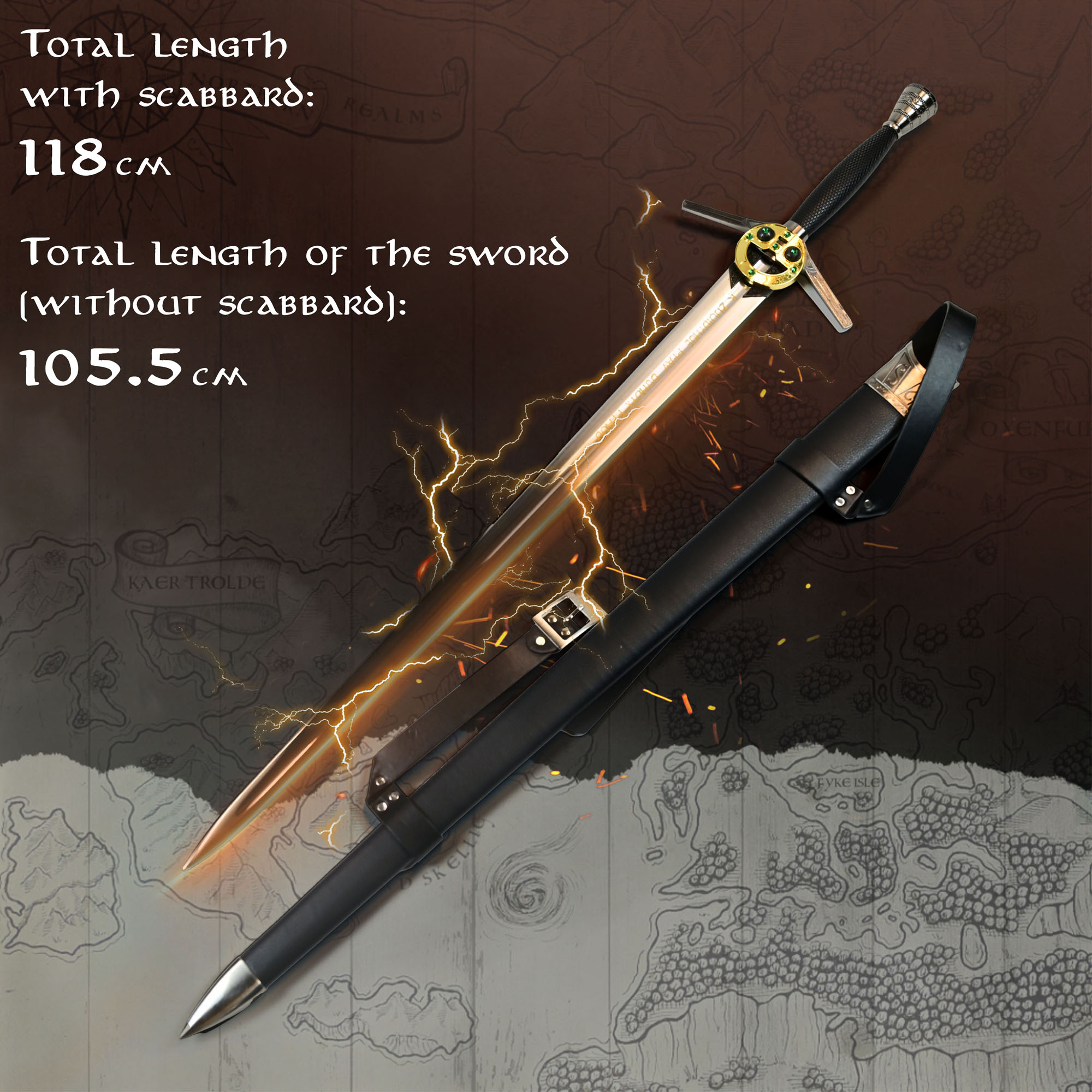 Witcher - steel sword with scabbard, Netflix version