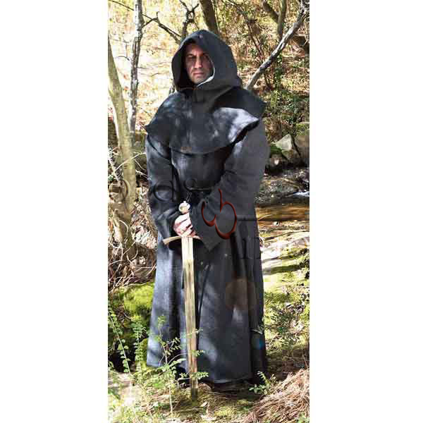 Monks Robe and Hood, black, normal size