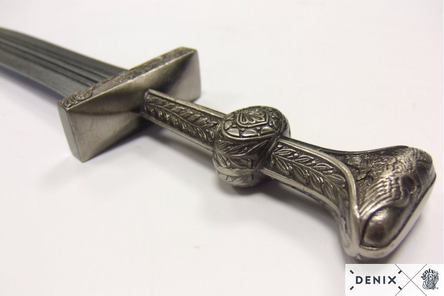 Römerdolch vernickelt mit Scheide