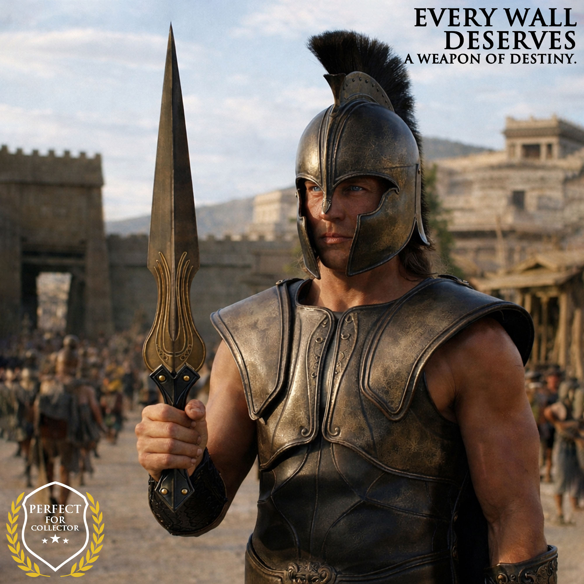 Troja: Das Schwert des Achilles – 80cm Stahl-Replik inkl. Wandhalter