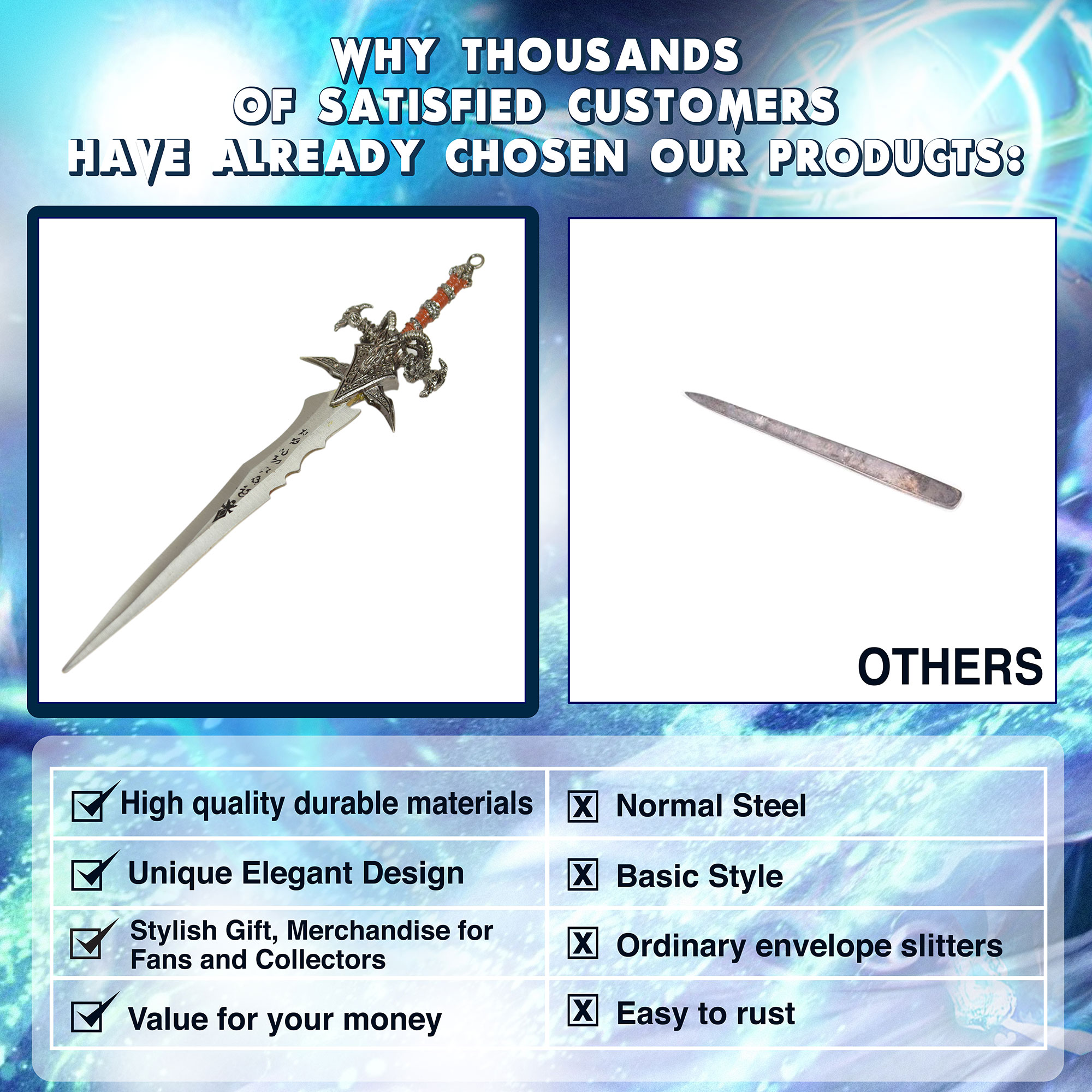 Warcraft - Frostmourne Brieföffner mit LED-Eis 