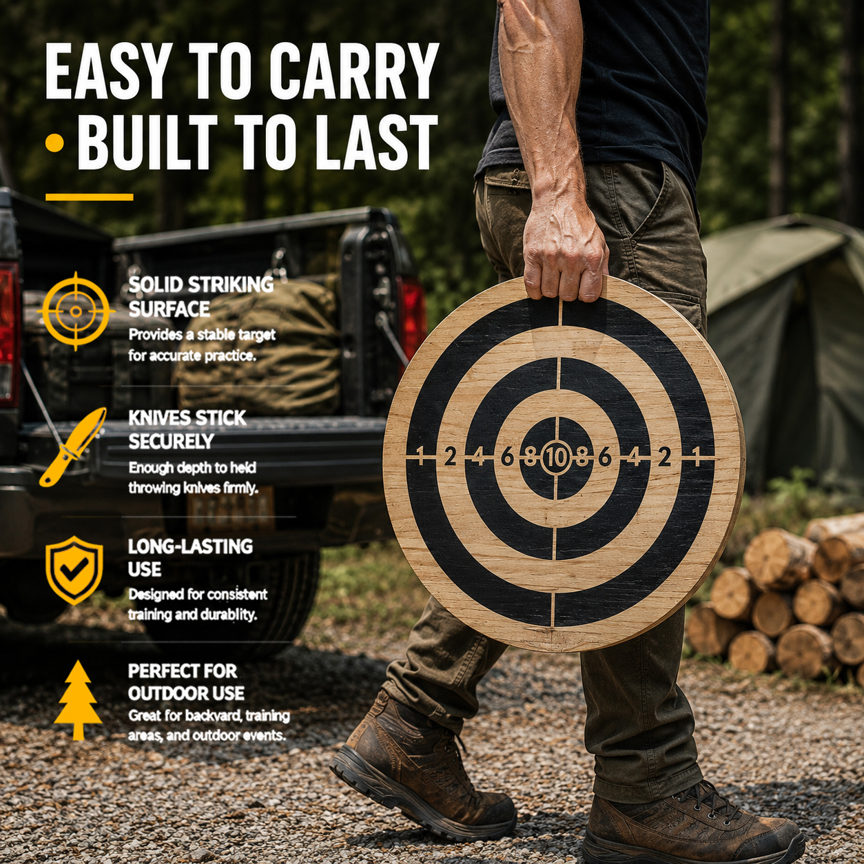 Wooden Throwing Knife Target
