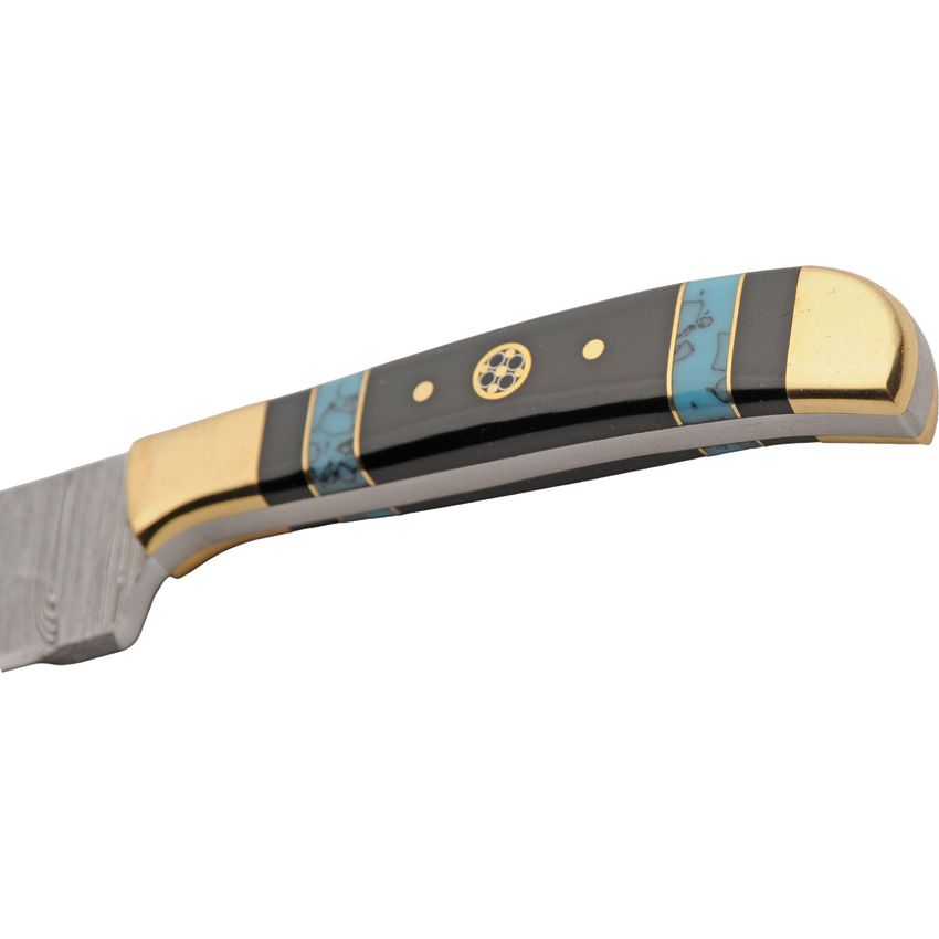 Damast Jagdmesser – Türkise Akzente