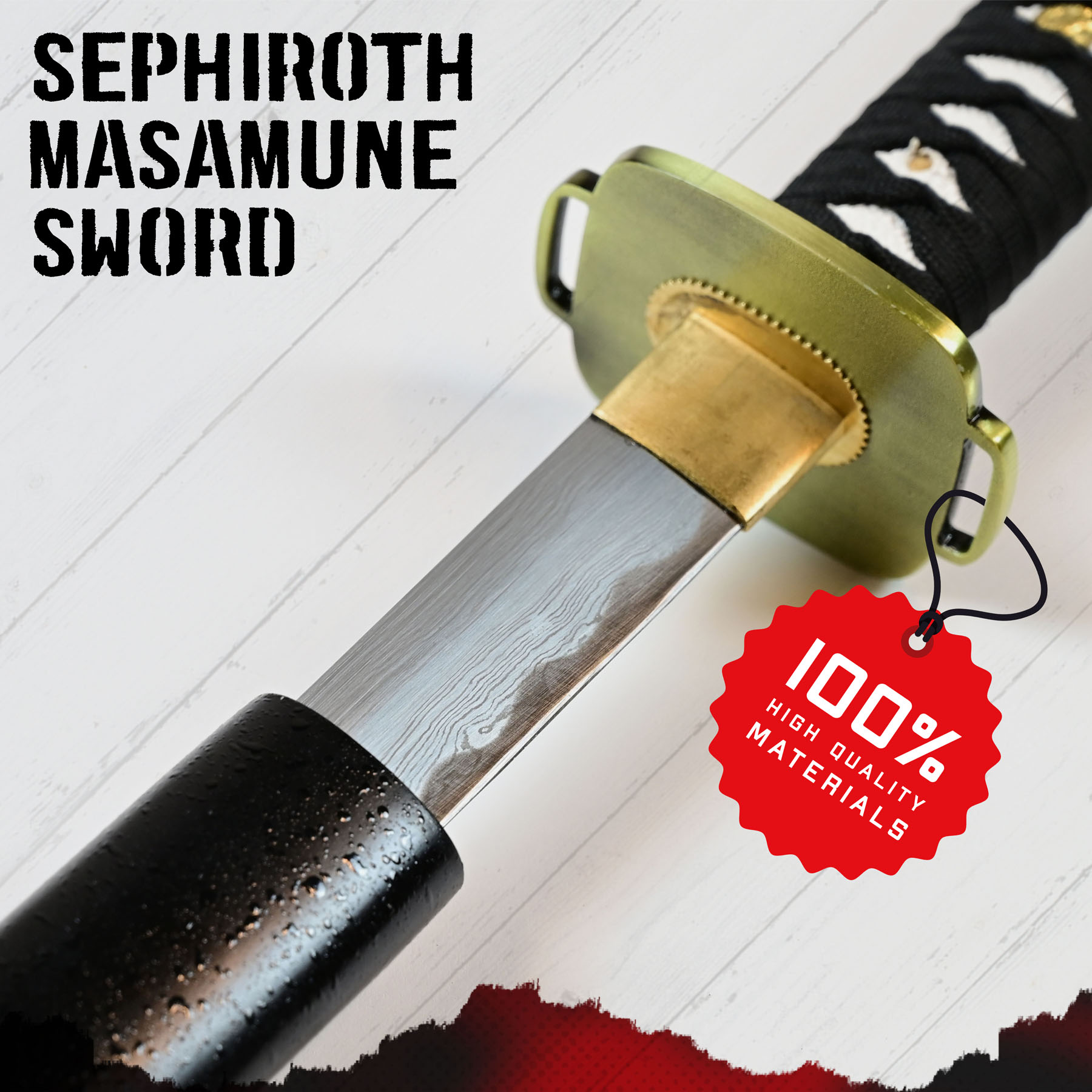 Sephiroth Masamune Schwert - handgeschmiedet, gefaltet - Set