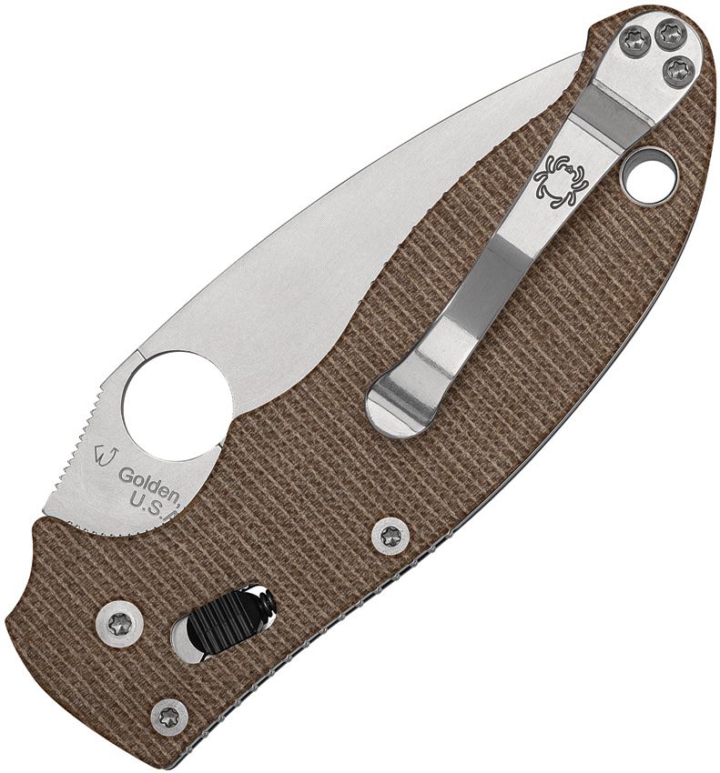 Manix 2, Brown Canvas Micarta Handle