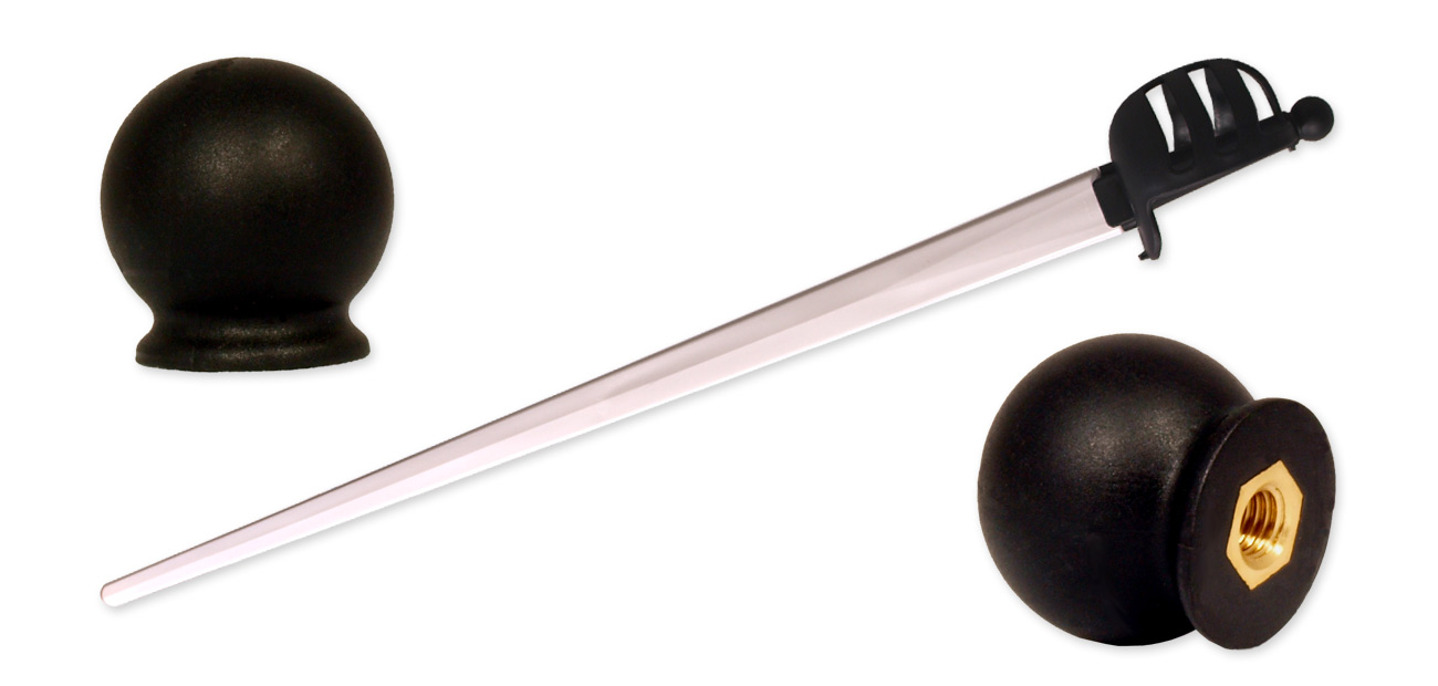 Synthetic Basket Hilt Pommel - Black