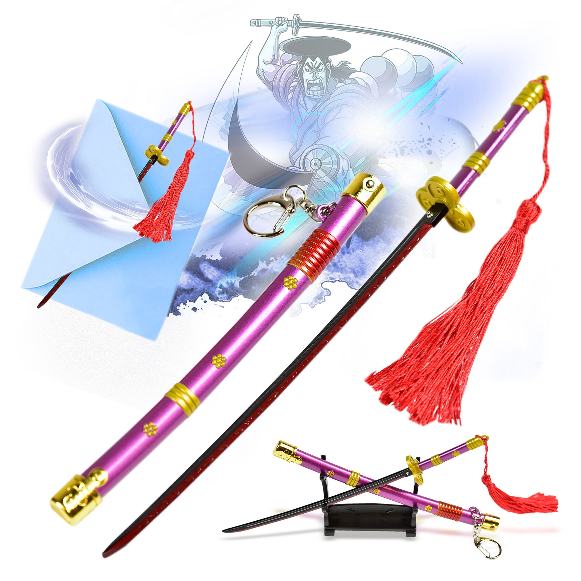 One Piece - Oden's Enma Sword, purple - Letter Opener Version with Stand