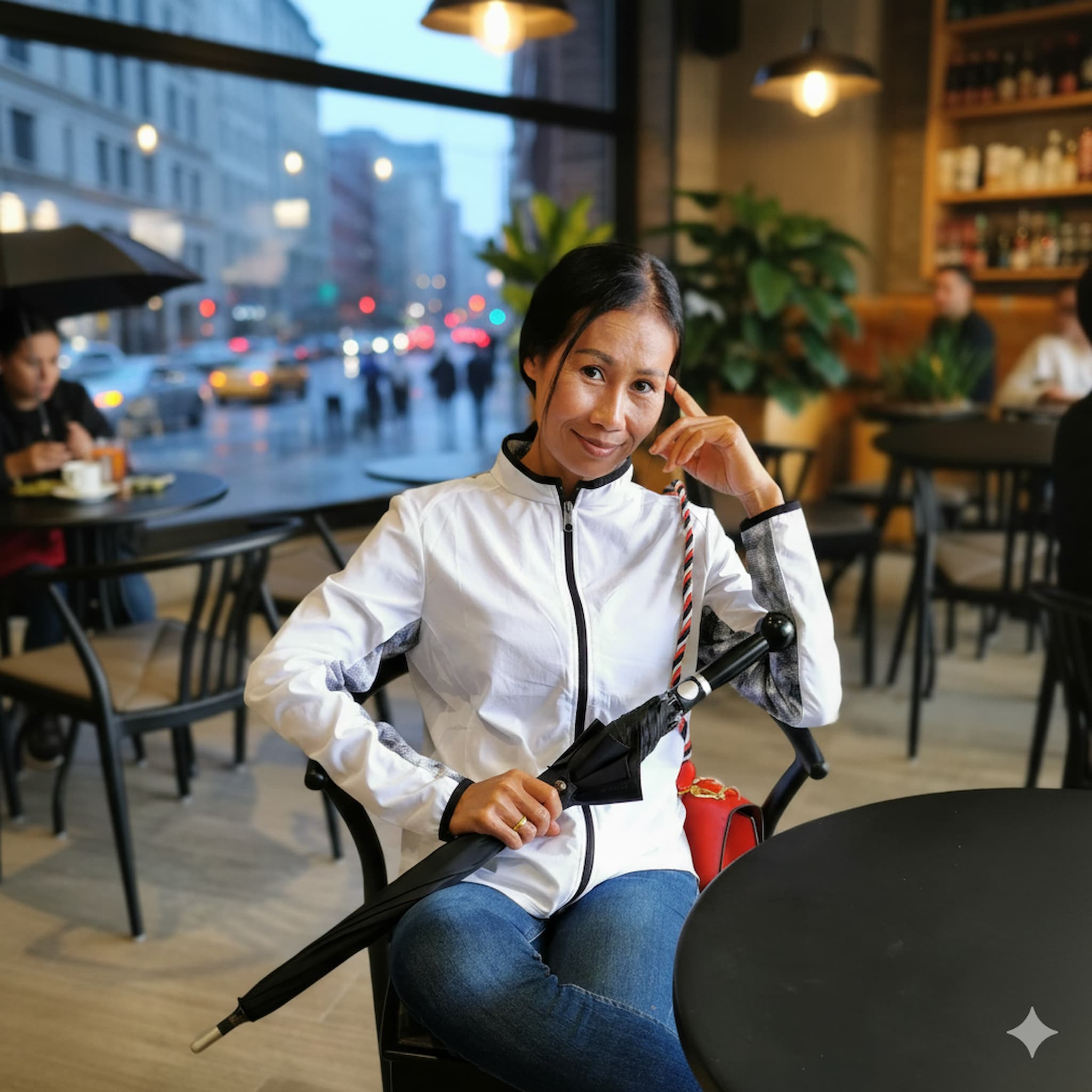 Safety Umbrella called "City Safe" (knob handle), Black