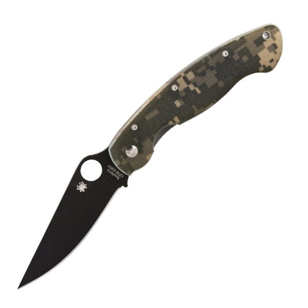 Military Model, Digital camo G-10 handle, black blade, plain