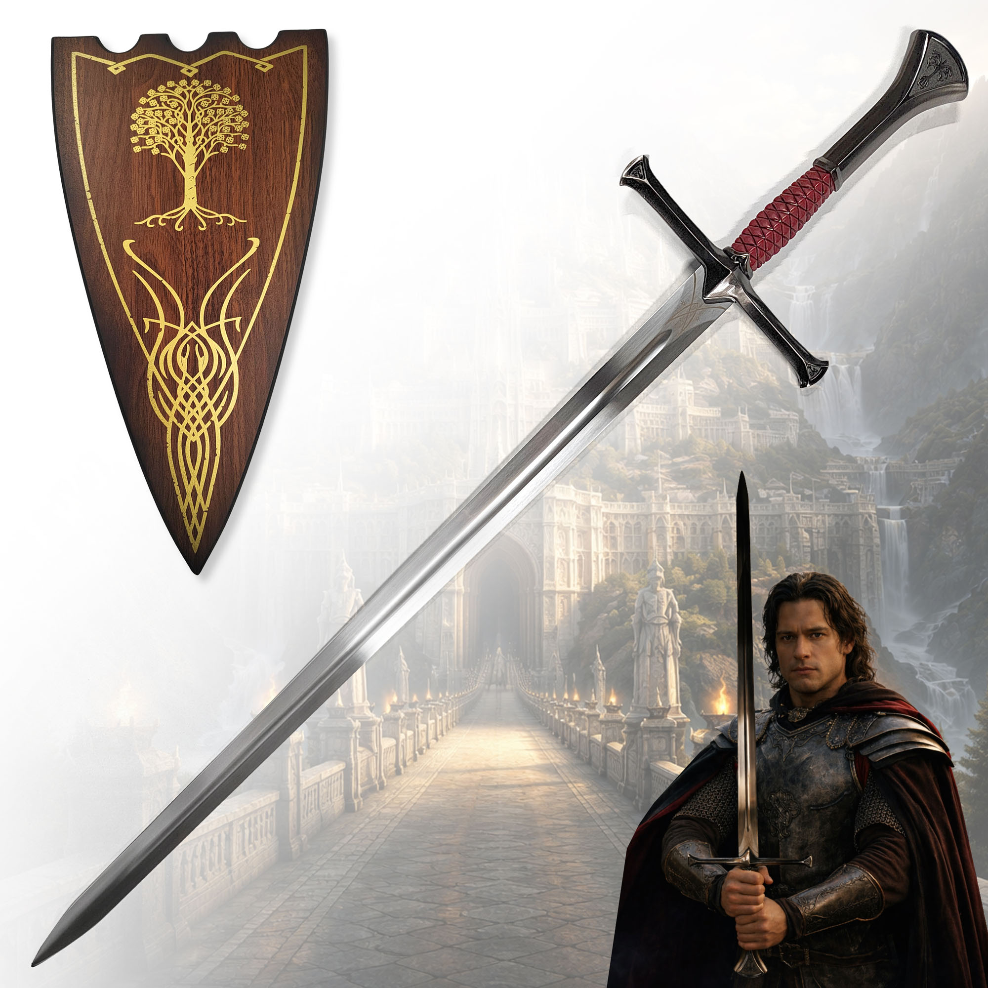 Der Herr der Ringe: Isildurs Schwert – 121cm Stahl-Replik inkl. Wandhalter