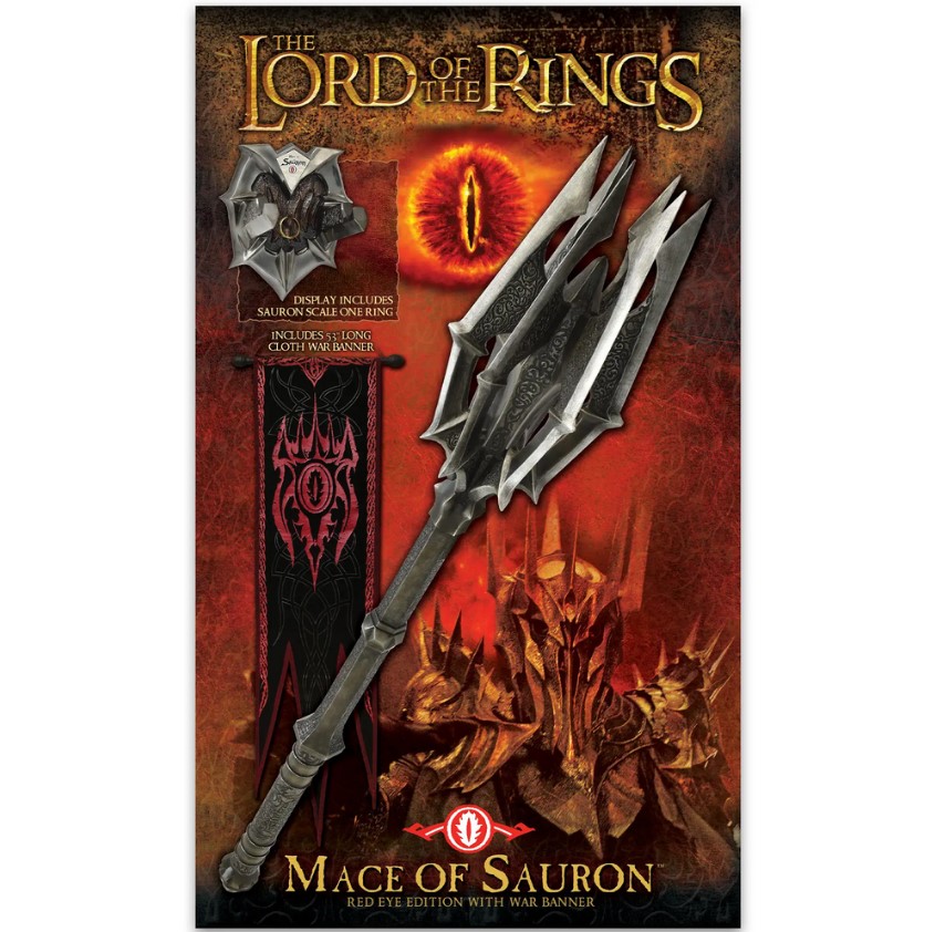 The Mace Of Sauron And Ring Red Eye Edition With War Banner