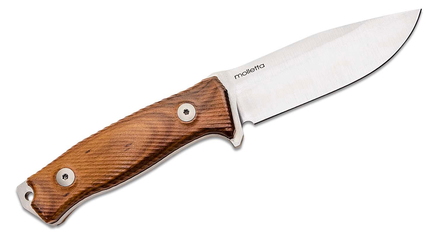 M5 Hunter, Satin Sleipner Plain Blade, Santos Wood Handles, Leather Sheath