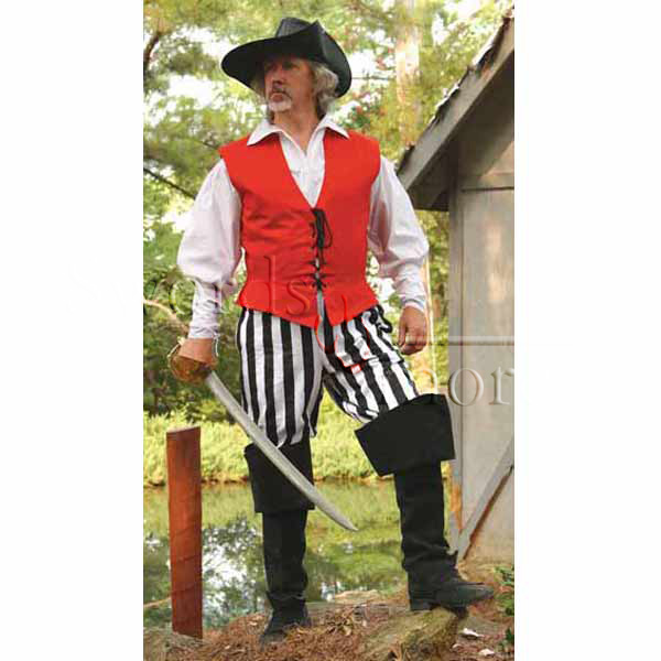 Pirate Pants, striped black and white, size XXL