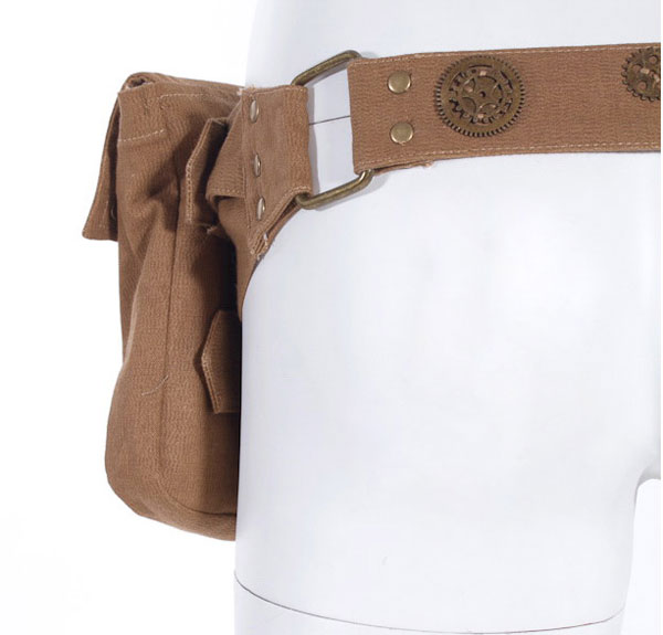 Steampunk Bag with Belt, brown