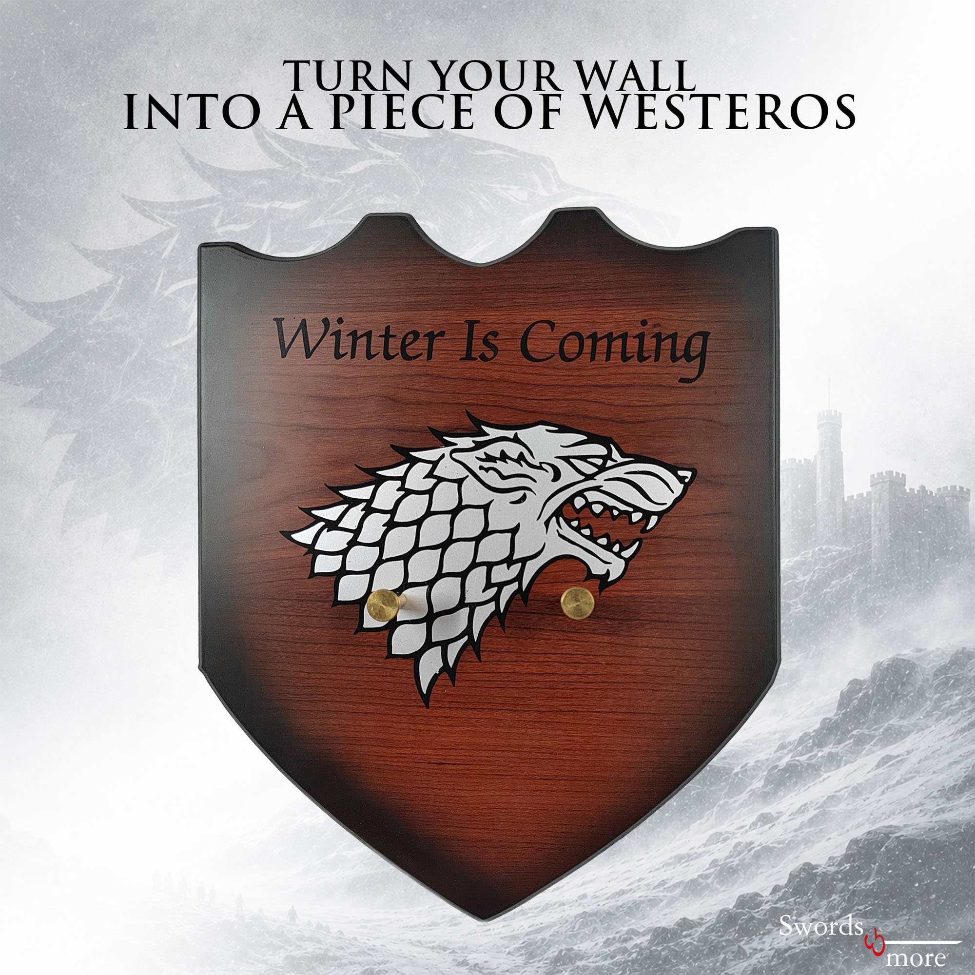 Game of Thrones: Ice – The Sword of Eddard Stark (Book Version) – with Wall Plaque