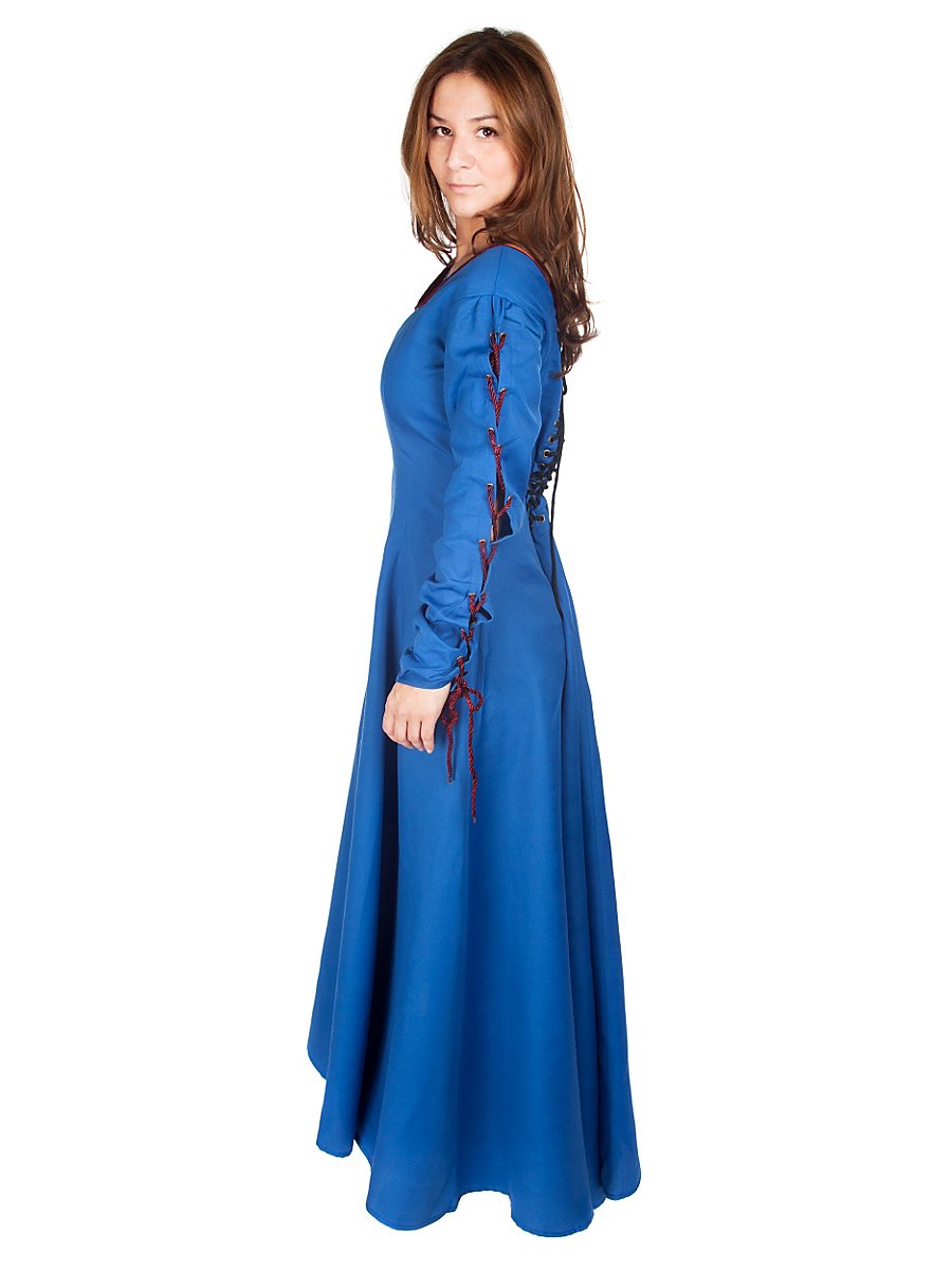 Blaues Kleid mit Schnürungen, Größe S