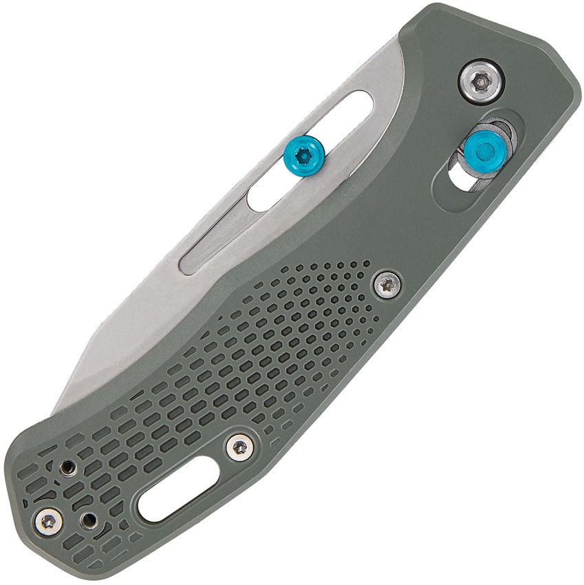 Assert Crossbar Knife, S30V Bead Blast Clip Point Blade Blade, Green Handle