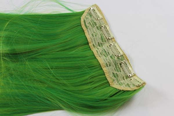 Haarverlängerung - 55 cm - grün zu gelb