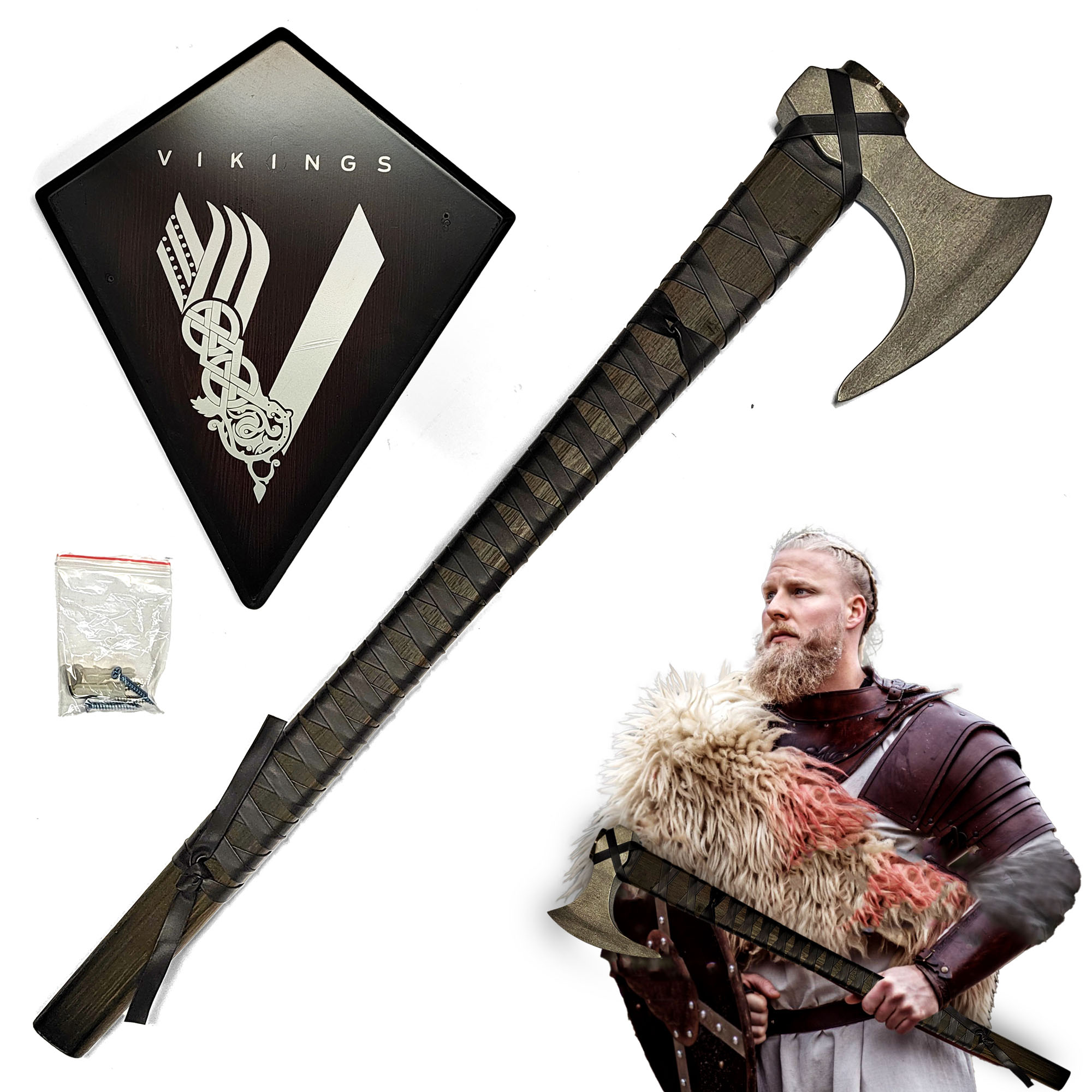 Vikings - Ragnar's axe with wall plaque